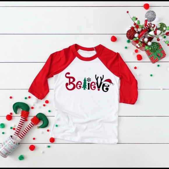 Believe Raglan Baseball Tee Size Toddler 3 - Picture 3 of 4